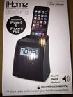 047532905380 Ihome Docking Clock Radio With Lightning Dock For Iphone Ipod Gunmetal New
