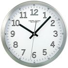 2253 Timekeeper Brushed Metal Round 9 Wall Clock White Face 019647122532