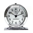 33313 Alarm Metal Operated Crosley Battery Vintage Clock Nib Silver-tone 33313 Alarm Metal Operated Crosley Battery Vintage Clock Nib Silver-tone