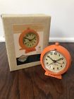 47385 47381 Big Ben Reproduction Travel Alarm Clock Orange Model Nib