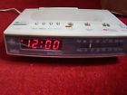 7-4657a White Radio Electric Led Softlite Fm Alarm Ge Disp General Red Clock