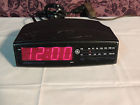 7-4815b Alarm Clock Electric Led Radio Ge General Black Digital Display Red