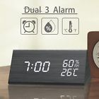 8002125746087 Ticktar Digital Alarm Clock Wooden Electronic Led Display