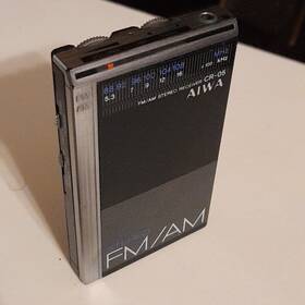 Cr-05 Aiwa Vintage Mini Pocket Radio Am/fm Stereo Receiver With Case Works