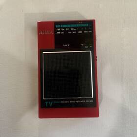 Cr-s25 Aiwa Radio Receiver Am/fm/tv Band Extended Fm Range Color Red