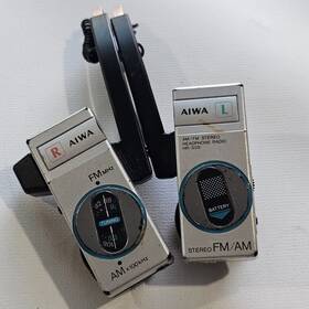 Hr-s08 Aiwa Portable Foldable Stereo Headphone Radio Fm/am Made In Japan