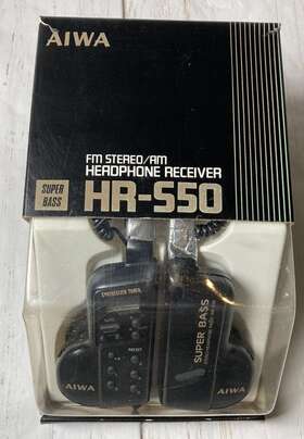 Hr-s50 Aiwa Super Bass Am/fm Stereo Receiver Headphone 1989 With Box - Tested