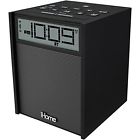 Ibn180b Alarm Black Bluetooth Dual Usb Rubberized Radio Ihome Clock