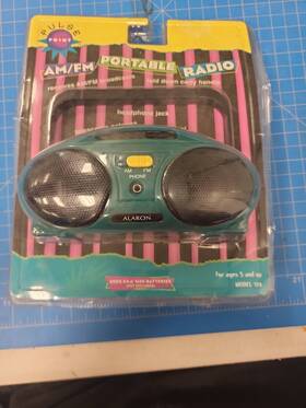 Ks-128 Alaron Pulse Point Am Fm Portable Radio Mini Boombox Vintage Style New