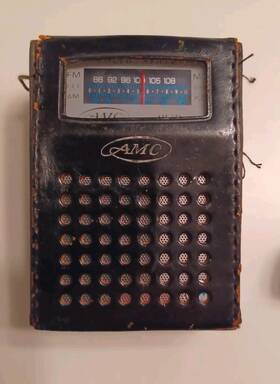 Tf97 Amc Vintage Rare Working Transister Handheld Radio With Leather Case