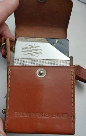 Tr8-611 Amc Vintage Transistor Handheld Radio With Leather Case Rare Working
