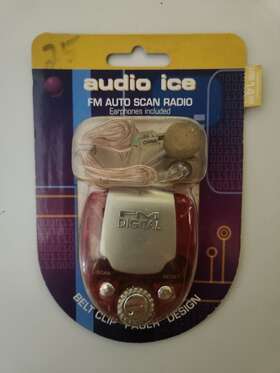 Audio Ice 694202100578 Fm Auto Scan Radio With Earphones Ultralight Belt Clip Pager Design W-21