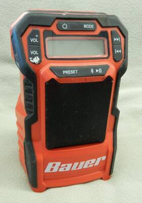 1853c-b Bauer 20v Cordless Am/fm Bluetooth Aux Job Site Radio Portable Lithium