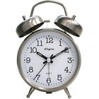 3655e Bell Elgin Clock Twin Pewter Alarm 3655e Bell Elgin Clock Twin Pewter Alarm