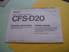 Cfs-d20 Sony Radio Cassette-corder Operating Instruction
