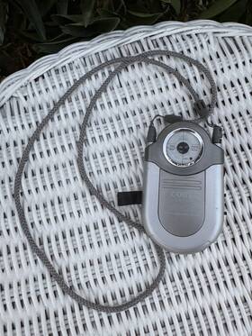 Coby 716829100752 Mini Am Fm Radio Bass Dbbs Pocket Handheld Workout Cx 7 Silver Vintage Y2k