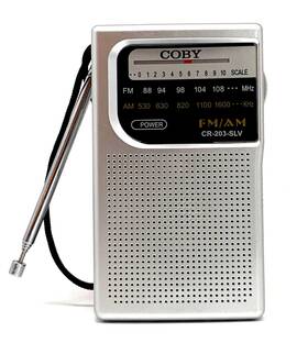 Cr-203-slv Coby Pocket Size Radio Am/fm Silver Untested