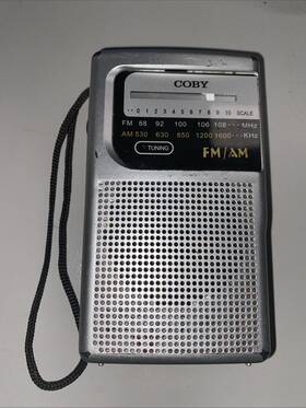 Cr-203-sl Coby Cr203sl Pocket Size Radio Am/fm Silver Tested
