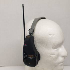 Cx-21 Coby Vtg Black Am/fm Receiver Radio Sports Foldable Jogger Headset Working