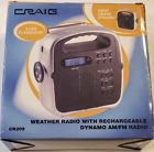 Cr209 Craig Dynamo Crank Radio Flashlight Silver Tone Black