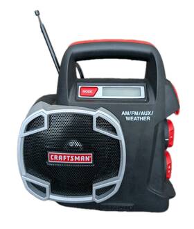 Craftsman 315.225810 315.101260 Black Red 19.2v Am/fm Aux Weather Cordless Radio No Battery