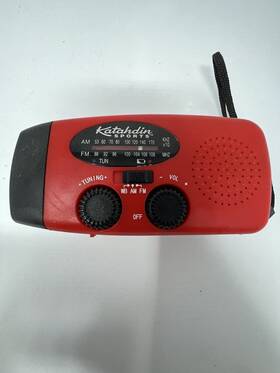 Dynamo 030698048947 Katahdin Sports Hand Crank Survival Radio Red Weather Light Mp3 Speaker Dynamo 030698048947 Katahdin Sports Hand Crank Survival Radio Red Weather Light Mp3 Speaker
