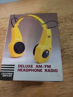 Electro Brand 089081002226 Vintage Am/fm Radio Headphone Model 222 Yellow Tested. A10