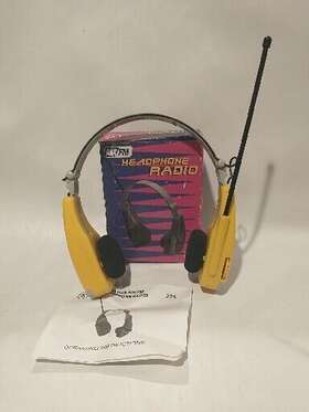 Electro Brand 089081302241 Vintage Am Fm Folding Yellow Headphone Radio 224 To Fix Or Parts