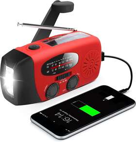088r Emergency Solar Hand Crank Radio With Powerbank Phone Charger Weather