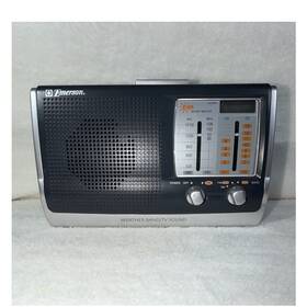 Emerson Wrmrp283 Am/fm Tv/weather Band Weather Alert Radio Handle Black/silver