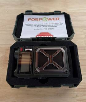 Fospower Fospwb-2452pg Hand Crank Weather Radio Emergency Solar Ipx3 4000mah Power Bank Charger Light