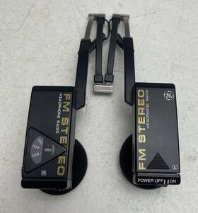 7-1285g Ge Radio Fm Stereo Headphones Black Adjustable Foldable Vtg -see Video