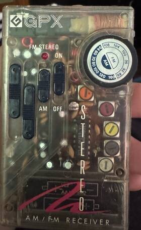 A2870 Gpx Vintage See-thru Am Fm Stereo Receiver Pocket Transistor Radio