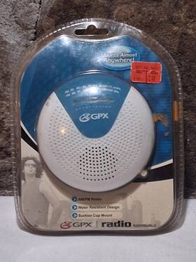 Gpx R2835sh Am/fm Shower Radio Blue Model Sealed Suction Cup