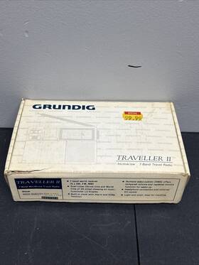 Grundig 750254312311 Vintage Traveller Ii 7-band Travel Radio Fm/mw/sw Powers On