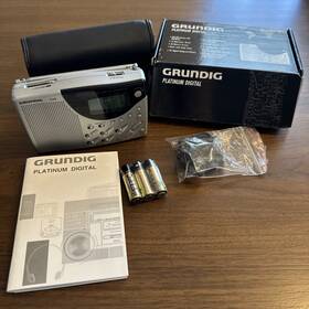 Grundig 750254412417 Platinum Digital G3d Portable Shortwave Travel Radio Silver Powers On