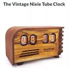 Handmade Nixie Tube Clock Vintage Retro Desk Table Wooden Unique