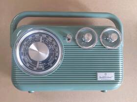 Hearth & Hand With Magnolia 92233851 Retro Portable Am/fm Bluetooth Radio Green And