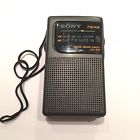 Icf-s10 Sony Vintage Gray Pocket Radio Great Condition Wrist Strap