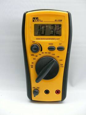 61-1320 Ideal Meter Style Handheld Alarm Clock Am Fm Radio With Case Stand