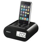 Icfc05ip Ipod Sony Iphone Speaker 30-pin Dock Radio Black Clock 3 4 4s