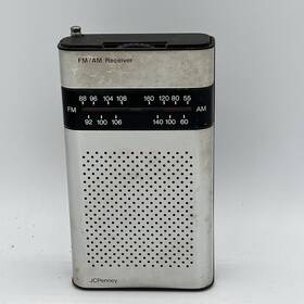 680-1395 Jc Penny Vintage Fm-am 2 Band Receiver Handheld Radio Tested Works But Staticy