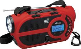 Jep-650 Jensen Portable Digital Am/fm Weather Radio Alert Flashlight Red