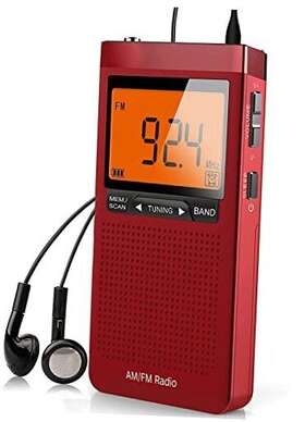 838-red Jimeng Am Fm Portable Radio Personal With Excellent Reception Battery Red