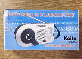 Ka-006 Kaito Vintage Ka006 Emergency Am/fm Dynamo Radio With Flashlight Silver Color Nmib