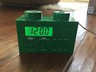 Lg11006 Lego Green Brick Alarm Clock Radio W Ac Adapter Excellent