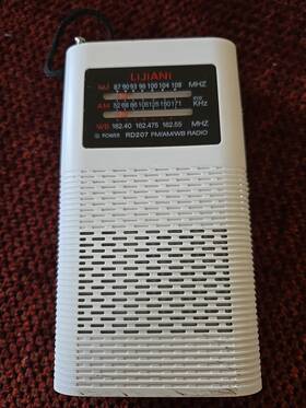Lijiani 605660907432 Pocket Noaa Weather Radio Am/fm Transistor With Backlight 2w Flashlight Sos