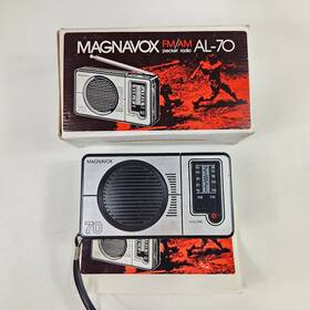 Al-70 Magnavox Fm Am Pocket Radio With Original Box And Manual Vintage Working Guc