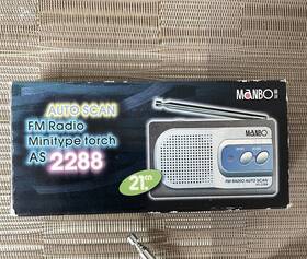 As2288 Manbo Vintage Fm Radio Auto Scan With Flashlight And Headphones Working Used