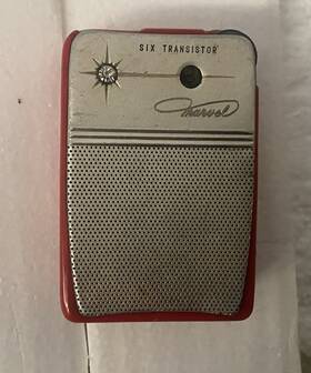 6yr-19 Marvel Vintage Red Six-transistor Am Radio